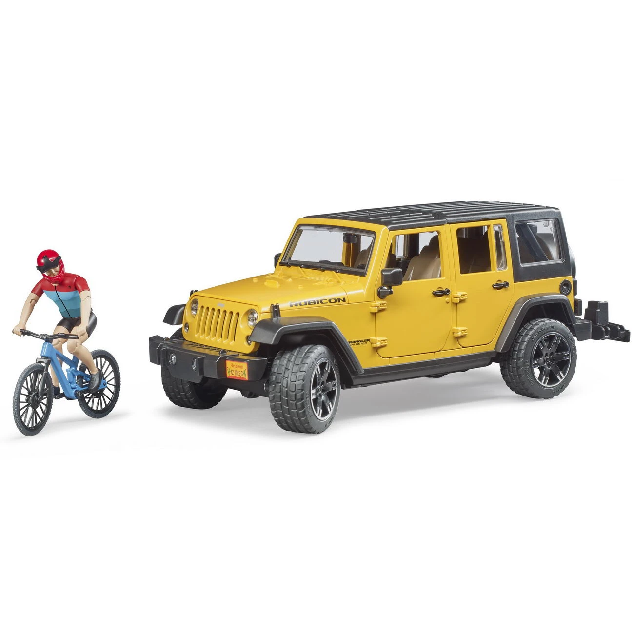 BRUDER 02543 - JEEP Wrangler Rubicon Mit Mountainbike Radfahrer 1 BRUDER 02543 - JEEP Wrangler Rubicon Mit Mountainbike Radfahrer