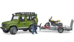BRUDER 02589 - Land Rover Mit Scrambler Ducati Full Throttle Auf Anhänger