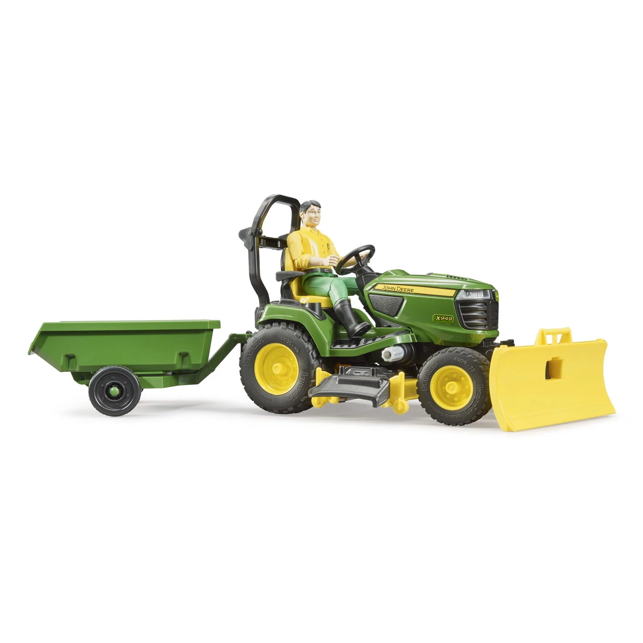 Bruder Bworld 62104 - John Deere Rasentraktor Mit Anhänger Und Gärtner 1 Bruder Bworld 62104 - John Deere Rasentraktor Mit Anhänger Und Gärtner
