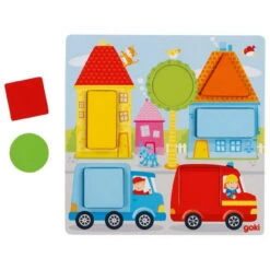 Goki Farbwürfelspiel Geometrische Formen (56760) -Kinderspielzeug goki 56760 geometrische 1