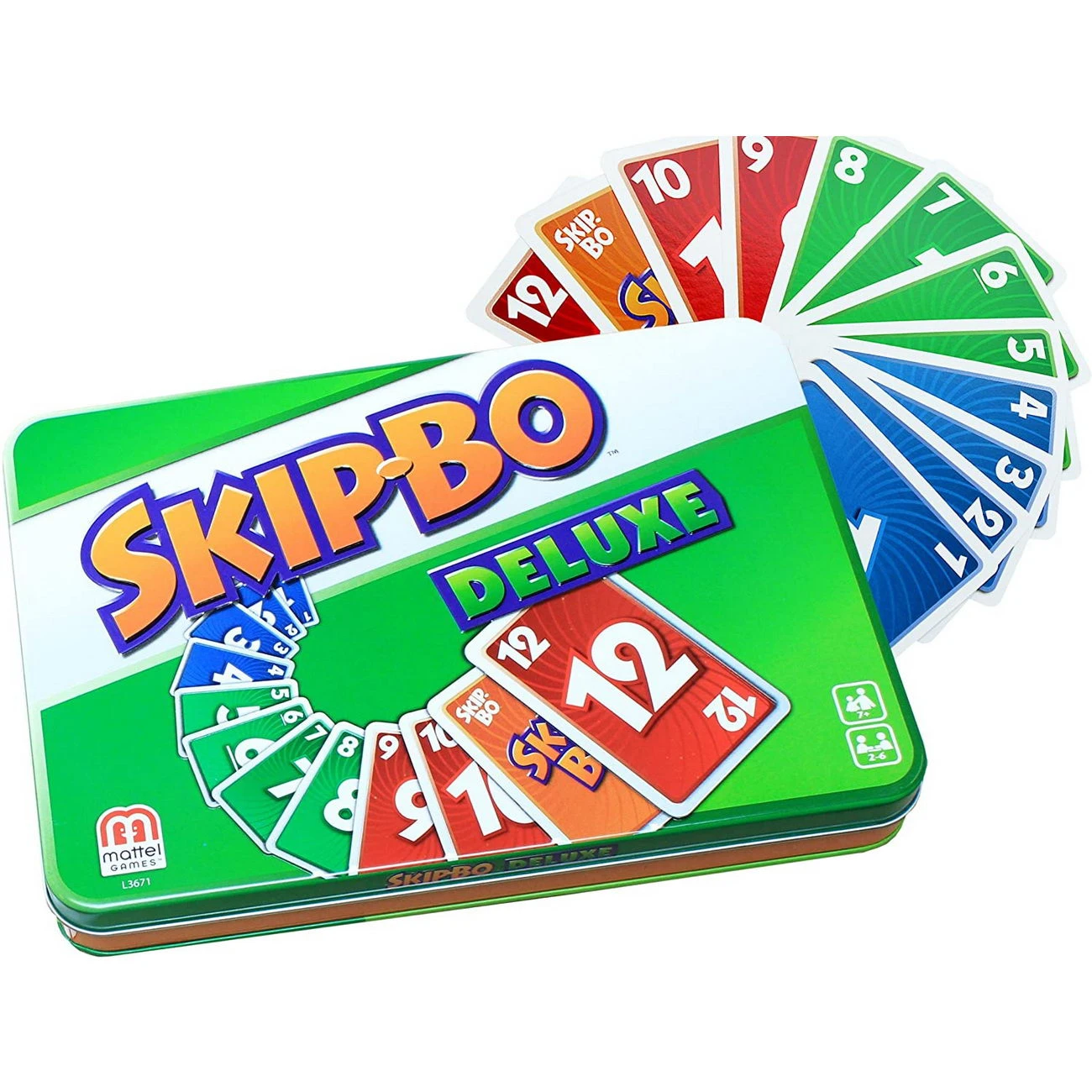 MATTEL Skip-Bo Deluxe In Metalldose (L3671) 3 MATTEL Skip-Bo Deluxe In Metalldose (L3671) – Bild 3