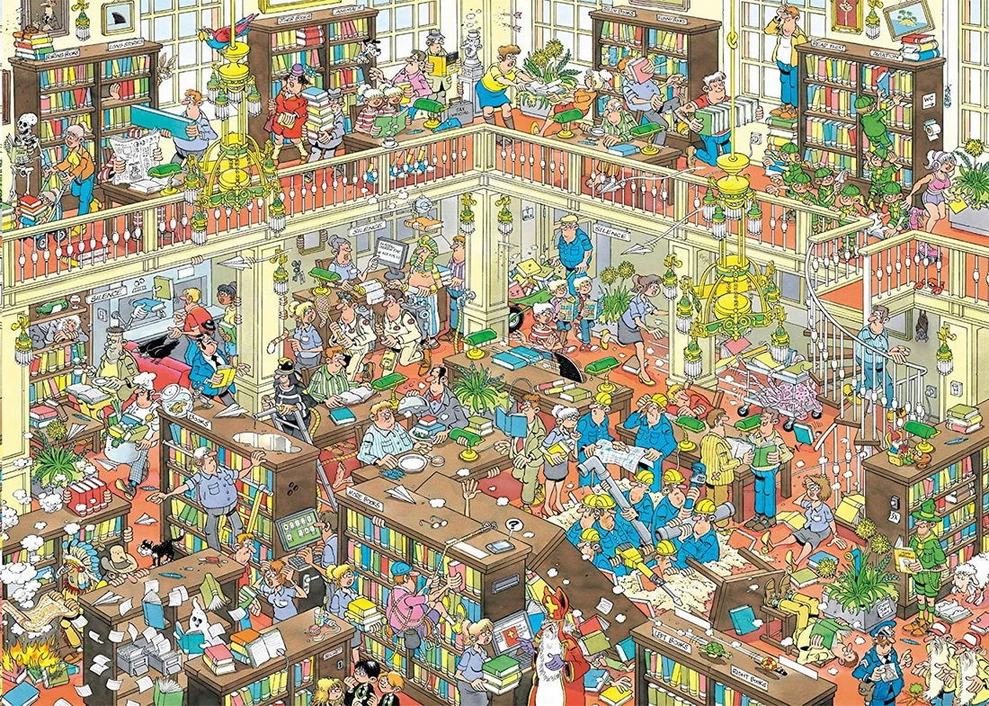 Jumbo Puzzle - Die Bibliothek (van Haasteren) - 1000 Teile 1 Jumbo Puzzle - Die Bibliothek (van Haasteren) - 1000 Teile
