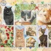 Jumbo Puzzle - Briefmarken Katzen (Francien Van Westering) - 1000 Teile