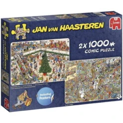Jumbo Puzzle - Holiday Shopping(van Haasteren) - 2x 1000 Teile
