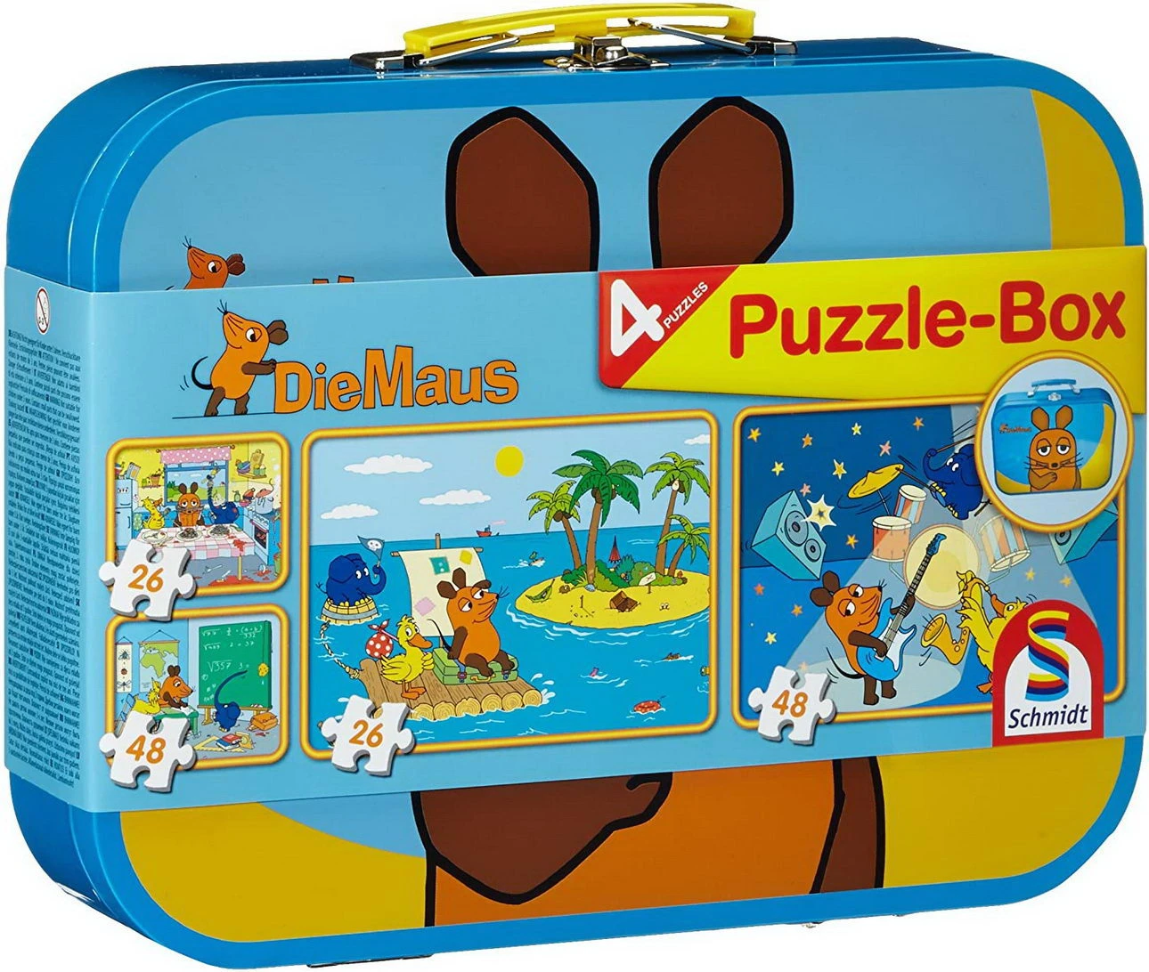 Puzzle Box - 4 Sendung Mit Der Maus Puzzle Im Metallkoffer (Schmidt 55597) 1 Puzzle Box - 4 Sendung Mit Der Maus Puzzle Im Metallkoffer (Schmidt 55597)