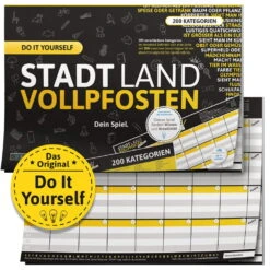 Do It Yourself - STADT LAND VOLLPFOSTEN - Do It Yourself DIY Edition (DENKRIESEN) -Kinderspielzeug stadt land vollpfosten do it yourself dein spiel